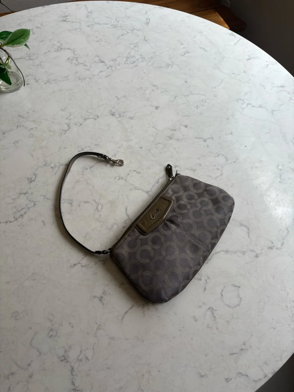 Coach Gray Signature Jacquard Wristlet Shoulder Bag